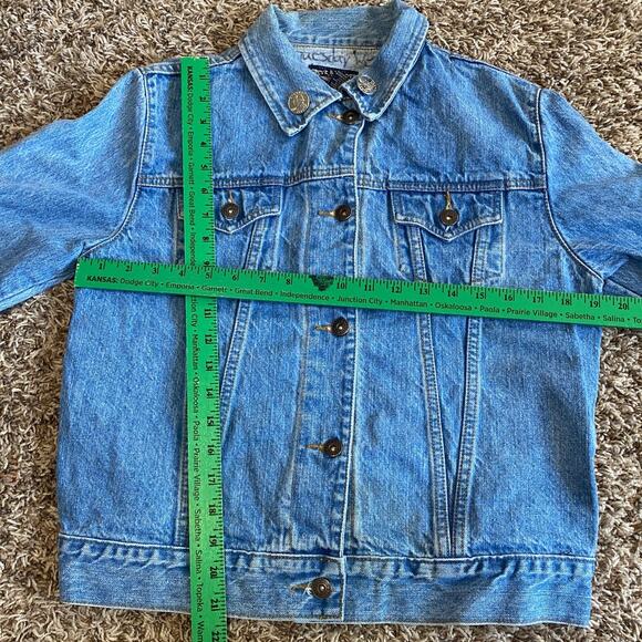 Steve & Barry's Blue Denim Jacket with Band Patches - Picture 9 of 9